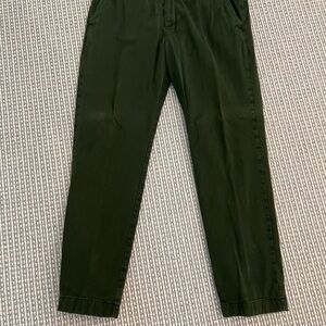 J. Crew Green Chinos with Tailored Silhouette